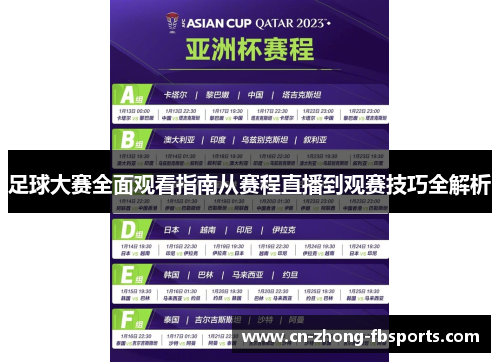 足球大赛全面观看指南从赛程直播到观赛技巧全解析
