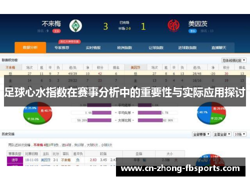 足球心水指数在赛事分析中的重要性与实际应用探讨